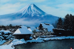 大塚久枝「雪忍野にて富士と語る」